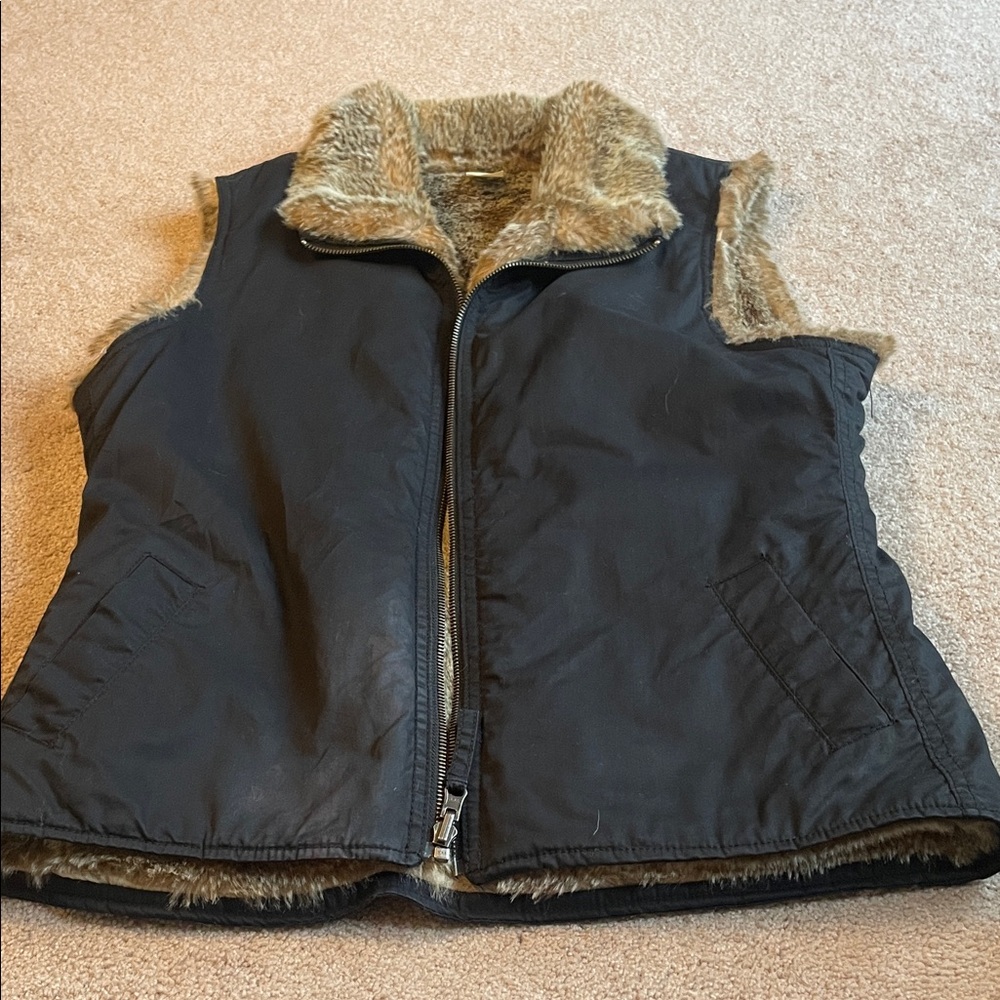 GAP Tan Faux Fur Reversible Vest